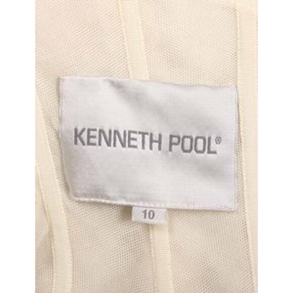 KENNETH POOL Giada K436 V Neck Sleeveless Ballgown Beaded Tulle Wedding Dress 10 - Picture 12 of 12